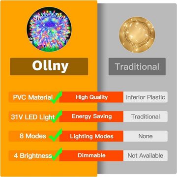 Diyarts LED-Lichterkette, 600-flammig, 60m, 8 Lichtmodi, Timer & Memory, IP44 Wasserdicht