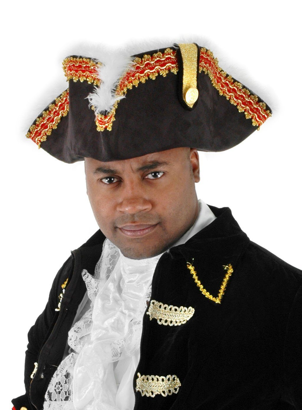 Elope Kostüm Dreispitz Gouverneur, Edle Kopfbedeckung für Piraten Kostüm und historische Bekleidung