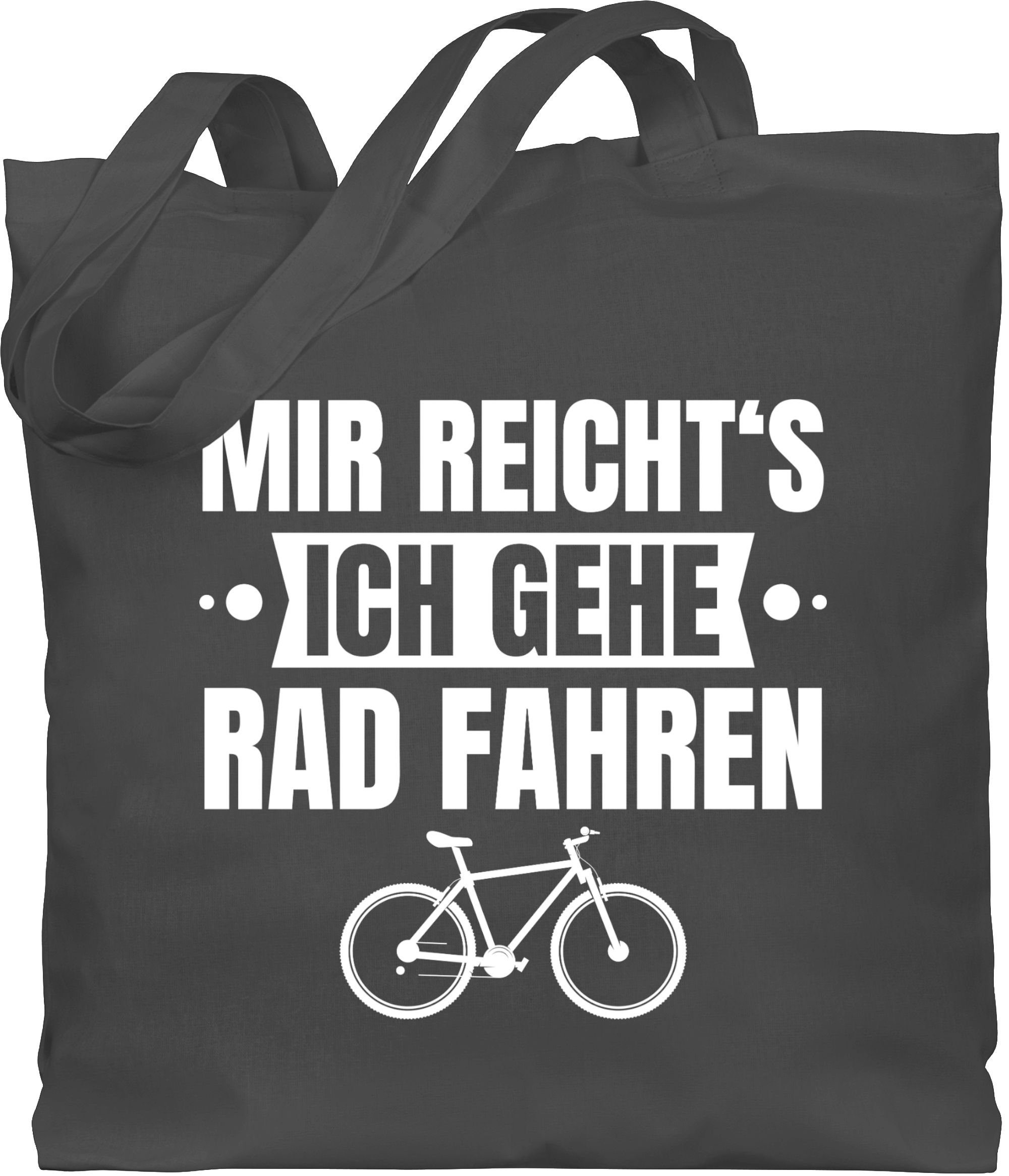 Rad - fahren Radsport ich Banner gehe Umhängetasche Mir reicht's Fahrrad weiß, 2 Dunkelgrau Bekleidung Shirtracer