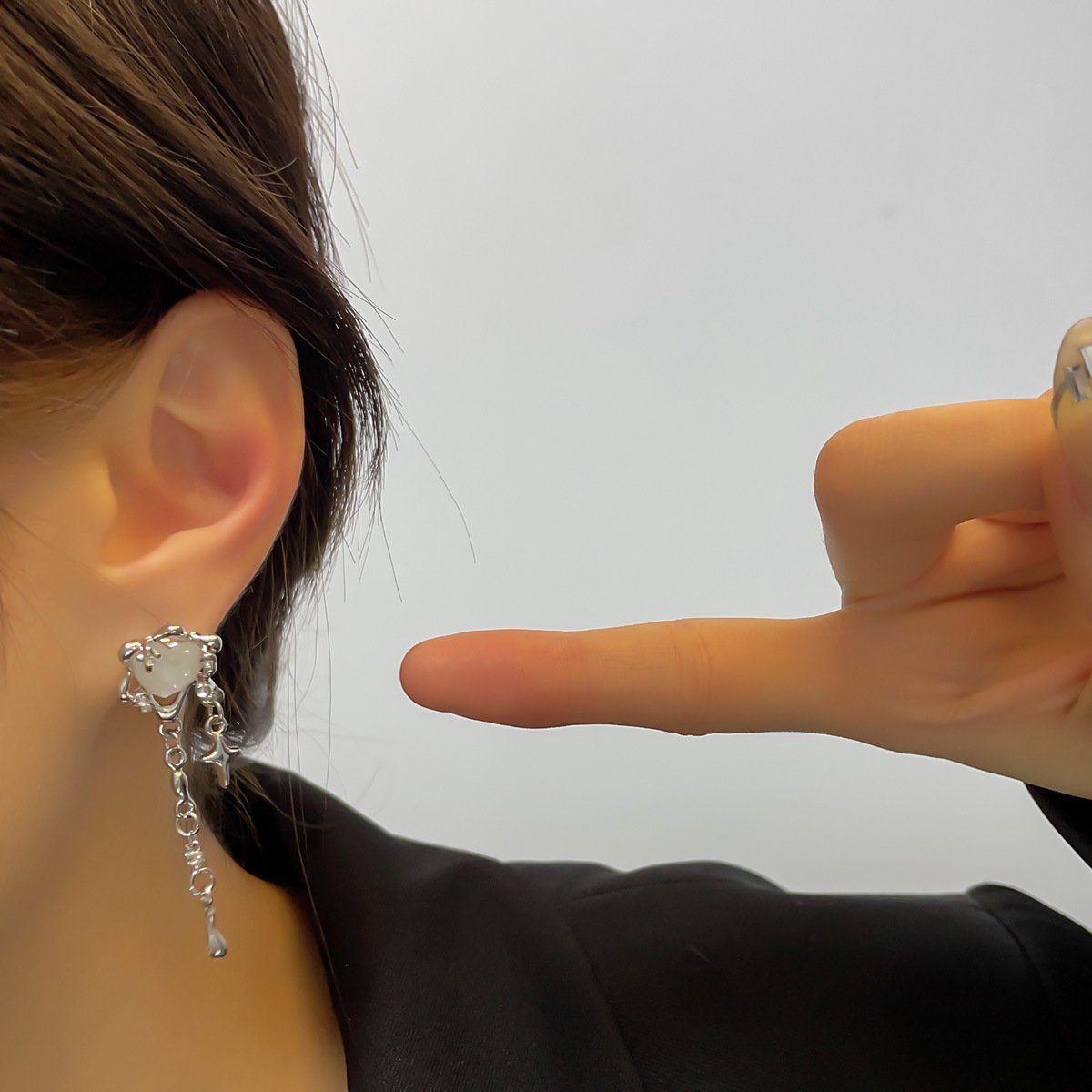 Haiaveng Paar Persönlichkeit Ohrring Frauen Unregelmäßige (2-tlg) Herz Quaste Ohrhänger Ohrringe