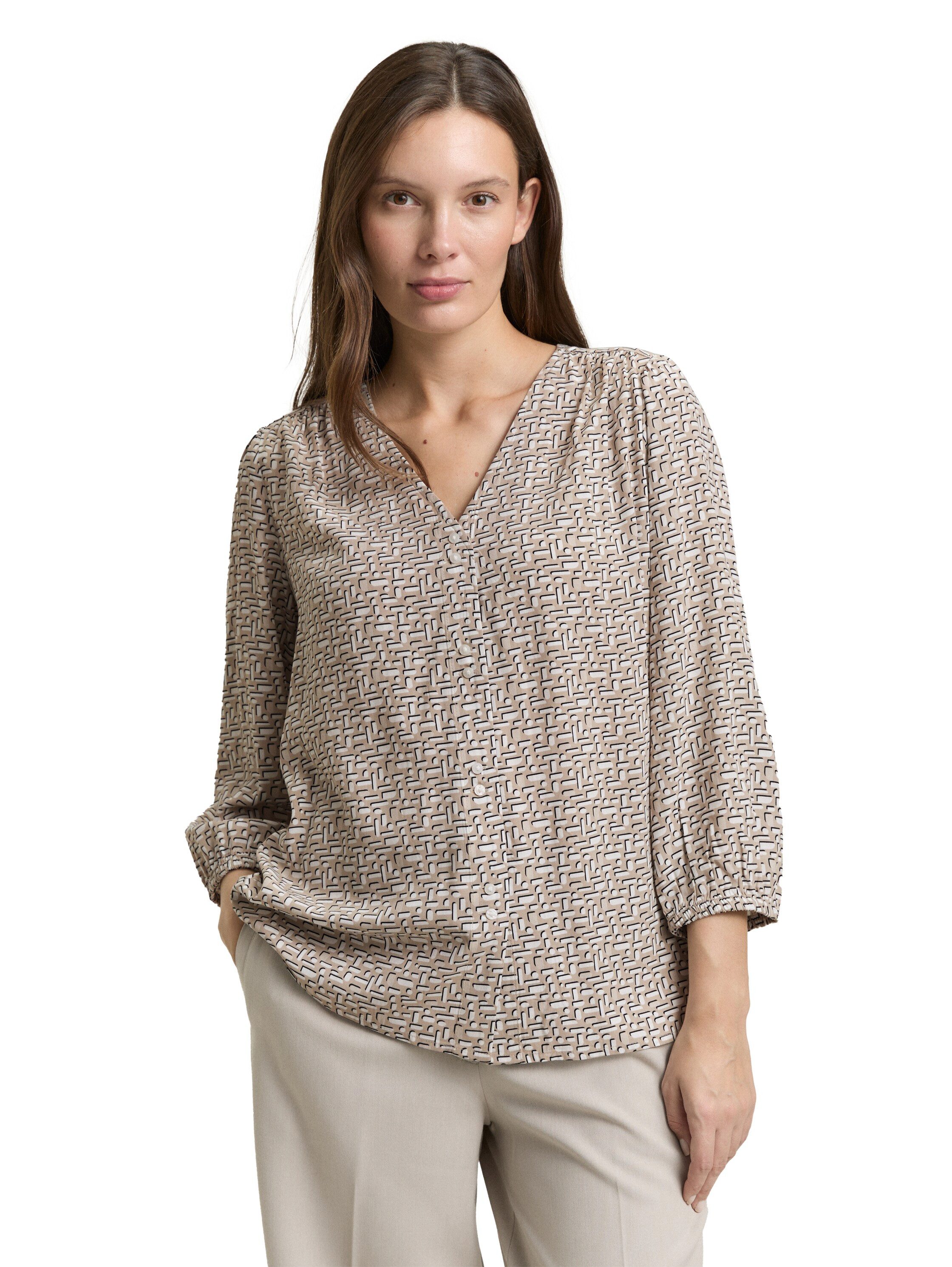 TOM TAILOR Klassische Bluse mit All-Over Print