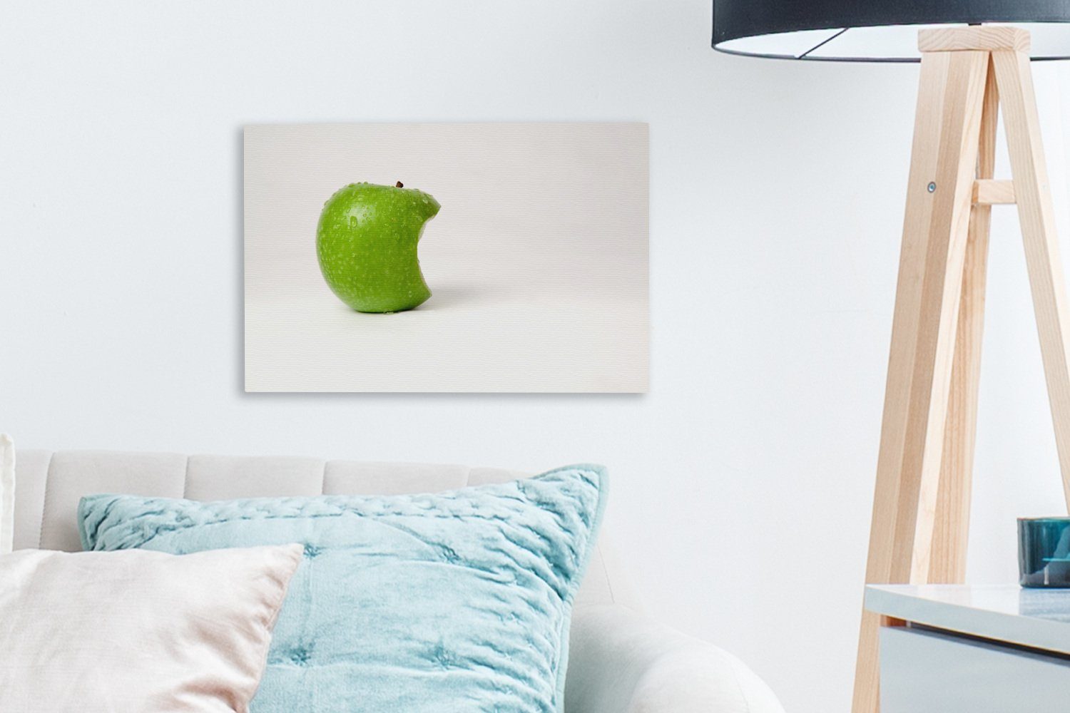 OneMillionCanvasses® Leinwandbild Apfel - cm St), - Leinwandbilder, Aufhängefertig, Wasser, Wanddeko, Obst Wandbild 30x20 (1