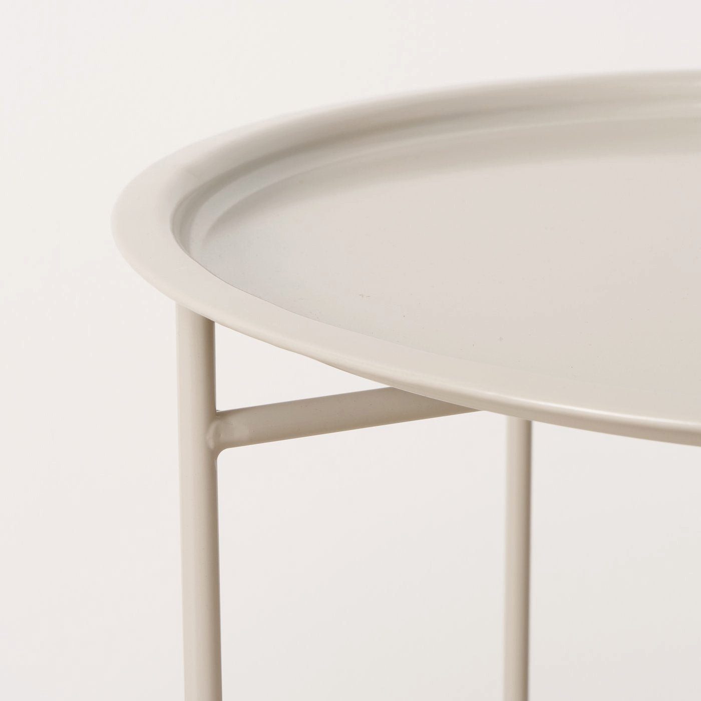BOLTZE Tabletttisch Tabletttisch/Beistelltisch aus Metall schlicht beige 46 cm von Boltze