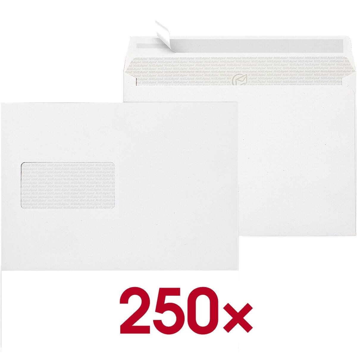 MAILMEDIA Briefumschlag Maildigital, DIN C5, mit Fenster, Haftklebung