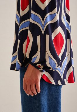 seidensticker Klassische Bluse Schwarze Rose Tunika Geometrische Muster