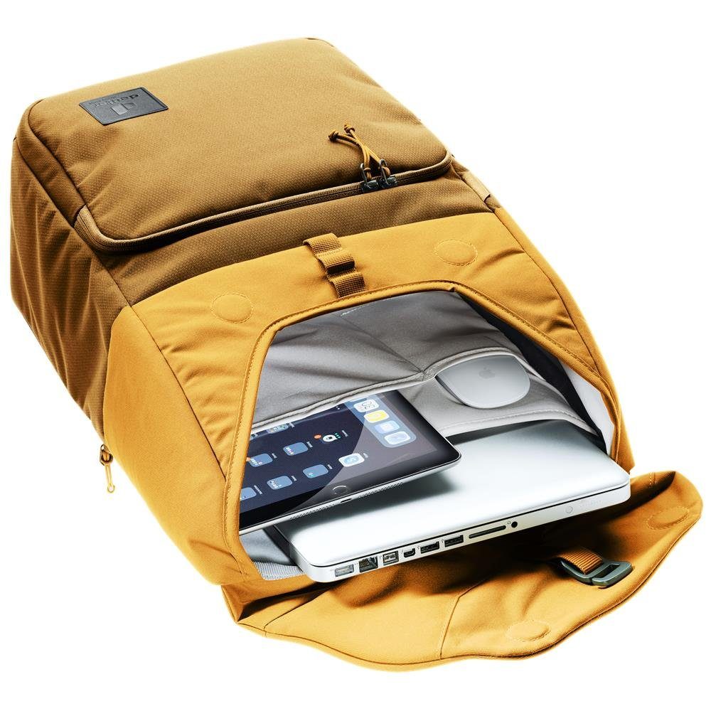 deuter Rucksack UP almond-cinnamon Laptopfach bis aus PET, recyceltem Brustgurt Sydney, 15 abnehmbarer Zoll