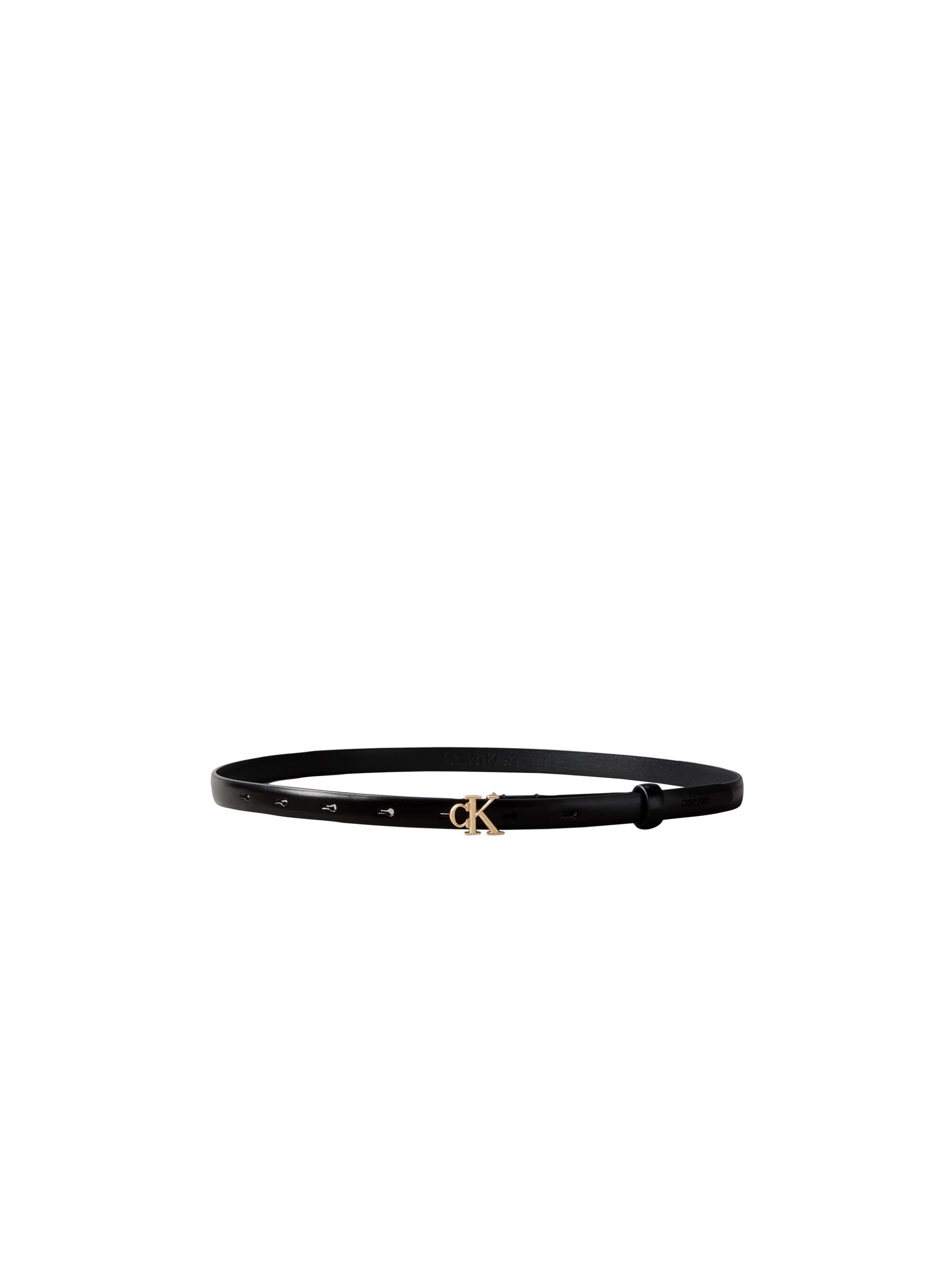 Calvin Klein Ledergürtel ROUND CK BUCKLE 15MM BELT SMOOTH Größenverstellbar mit Metallschließe