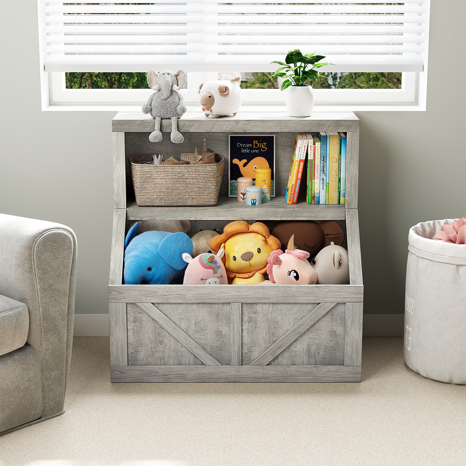 GarveeMore Kinderregal Bücherregal Kinder Spielzeugregal 80x42x81cm – Bild 5 von 5