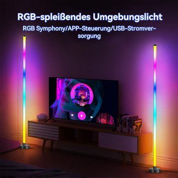 Welikera LED Stehlampe RGB-Farb Flutlicht mit Musik Rhythmus,Stehlampe für Gaming,Party