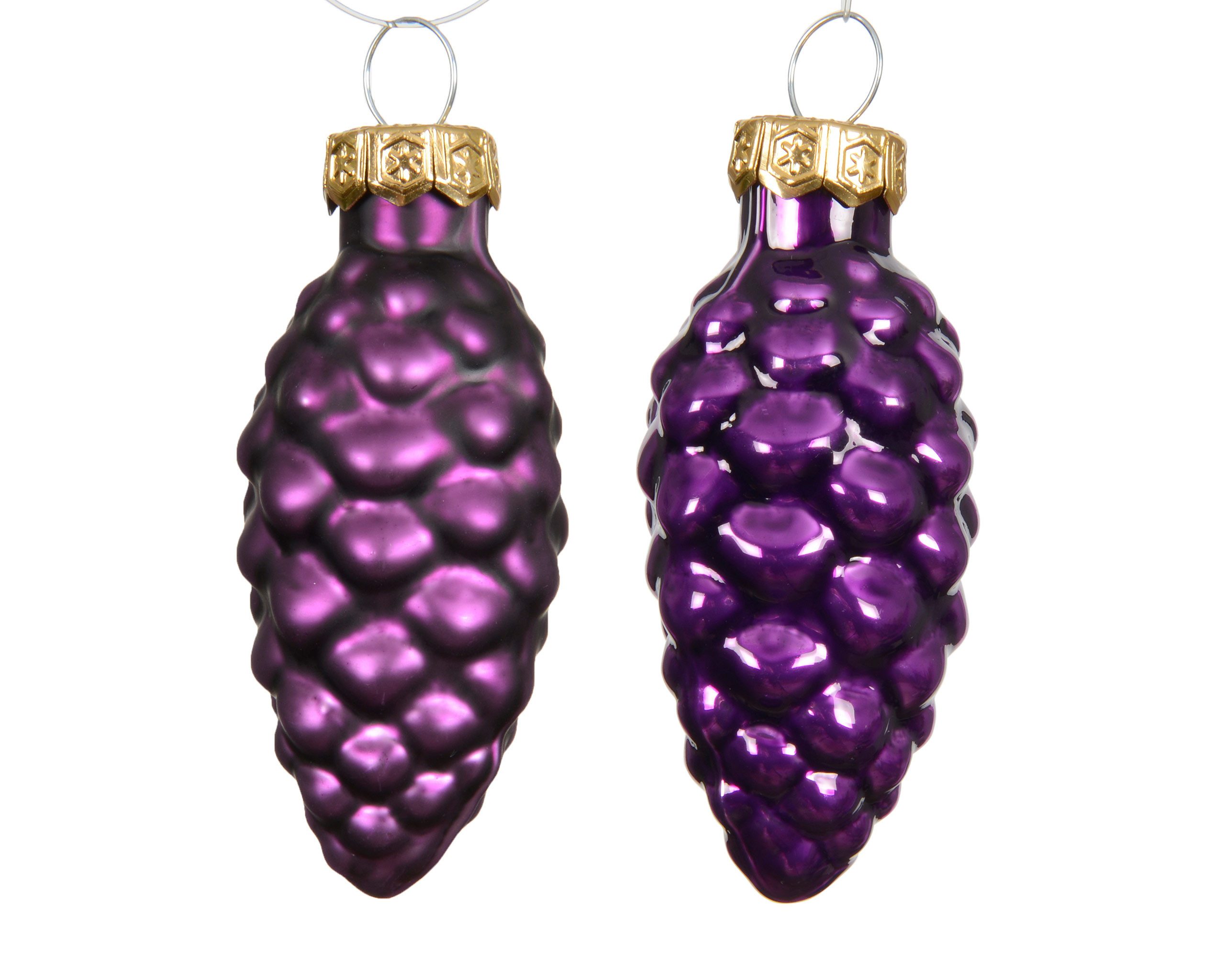 Kaemingk Christbaumschmuck, Christbaumschmuck Zapfen 6cm Glas 12 Stück - Feige