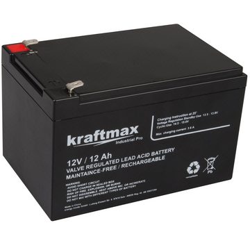 kraftmax Industrial Pro Bleiakku [ 12V / 18Ah ] AGM Hochleistungs- Blei Akku Bleiakkus (1 St)