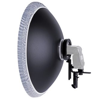 ayex Durchlichtschirm Beauty Dish Lichtformer 55cm Systemblitz-Halter Wabenvorsatz Diffusor