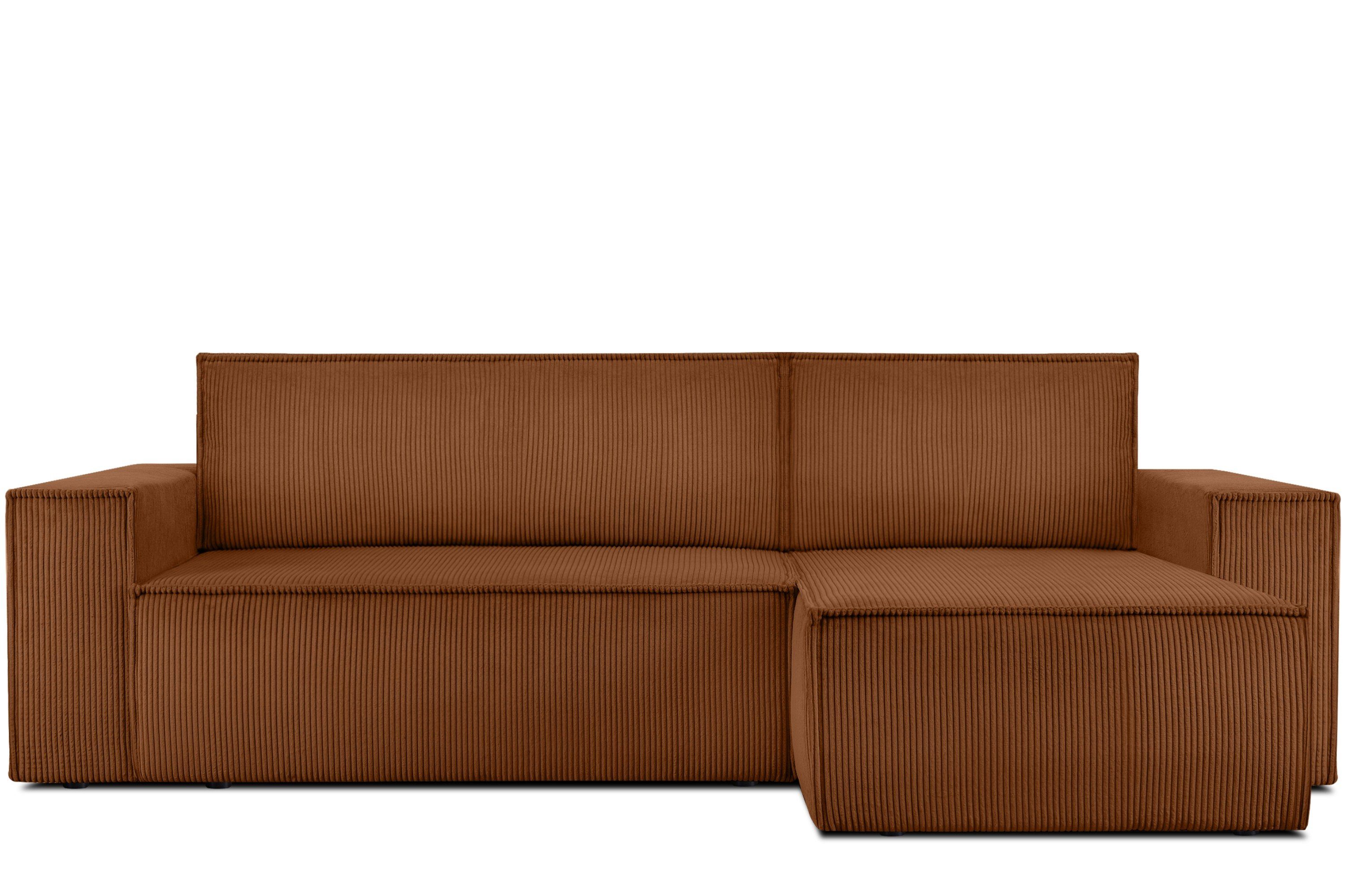 der Ecksofa Konsimo Schlaffunktion, hergestellt NAPI in EU, oder rechts, links Friendly Pet mit in Cord-Stoff rot Universal-Ecksofa