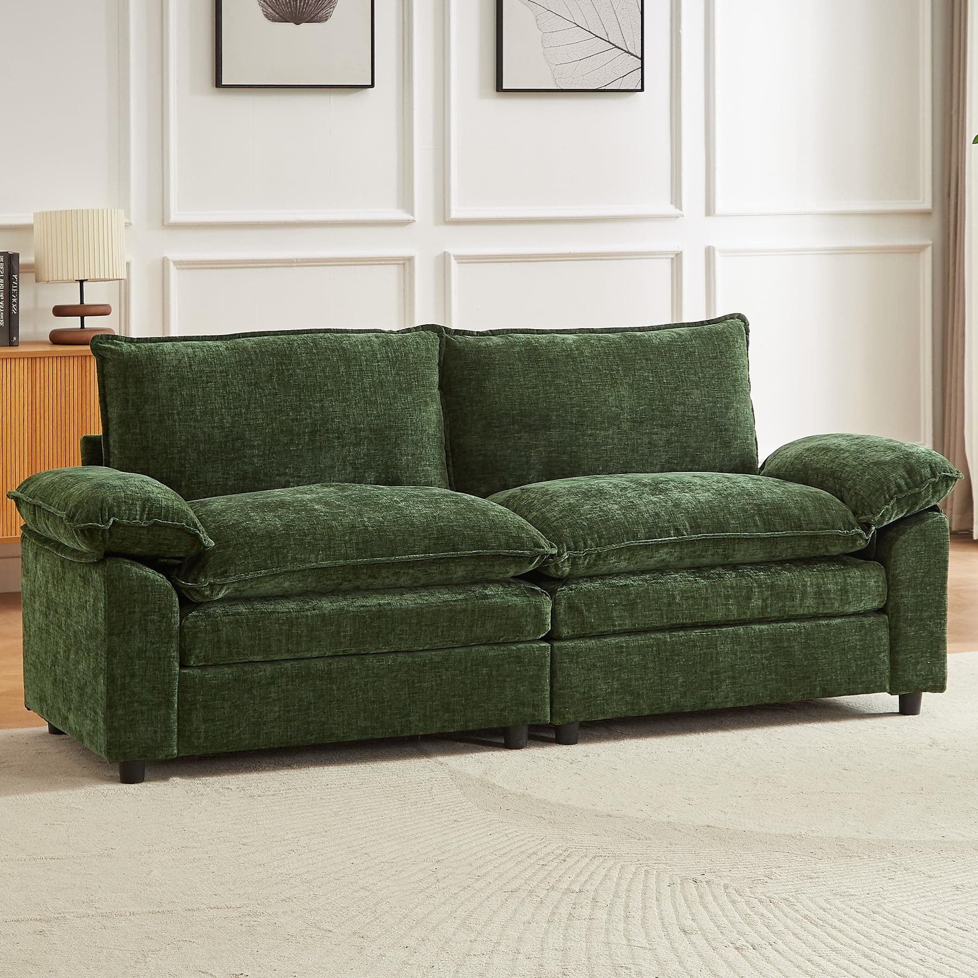 Jiexi Wohnlandschaft Modulares Sofa aus Chenille Freie Kombination Wohnlandschaft