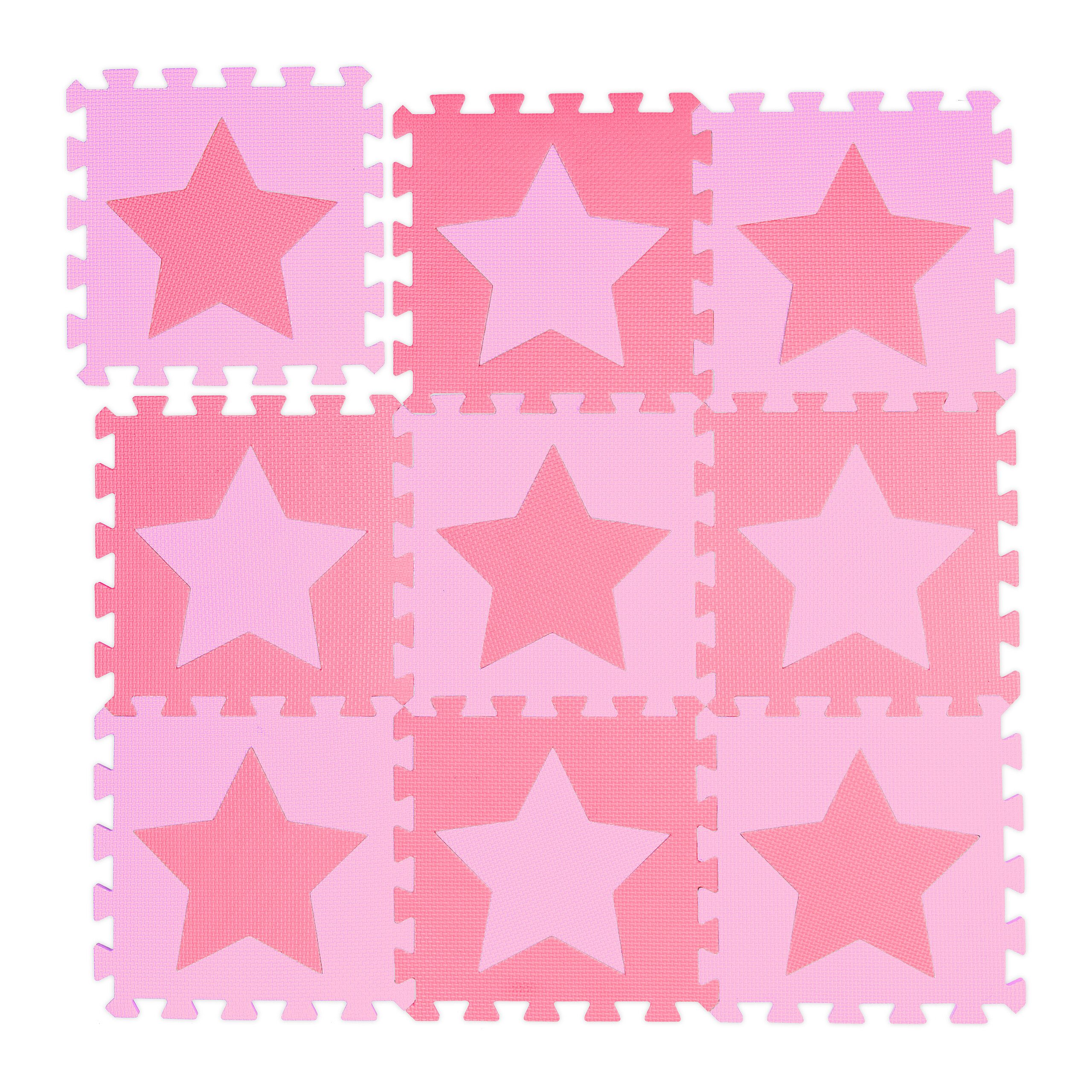 relaxdays Spielmatte Puzzlematte Sterne, Rosa-Pink günstig online kaufen