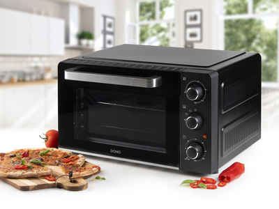 Domo Minibackofen, Kleiner Tisch-Backofen für Toast Pizza Mini-Ofen 28L Ober & Unterhitze