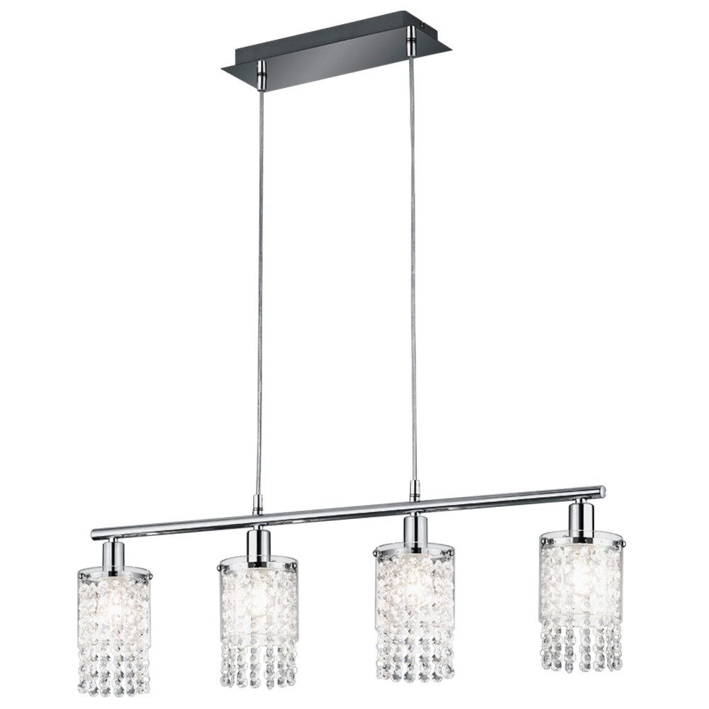 Reality Leuchten LED-Hängeleuchte, Leuchtmittel inklusive, Warmweiß, Kristall Decken Pendel Lampe Wohn Ess Zimmer Beleuchtung