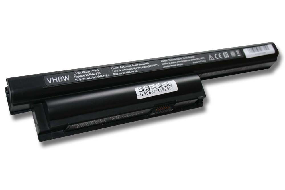 vhbw Ersatz für Sony VGP-BPL26, VGP-BPS26, VGP-BPS26A für Laptop-Akku Li-Ion 4400 mAh (10,8 V) | Akkus und PowerBanks