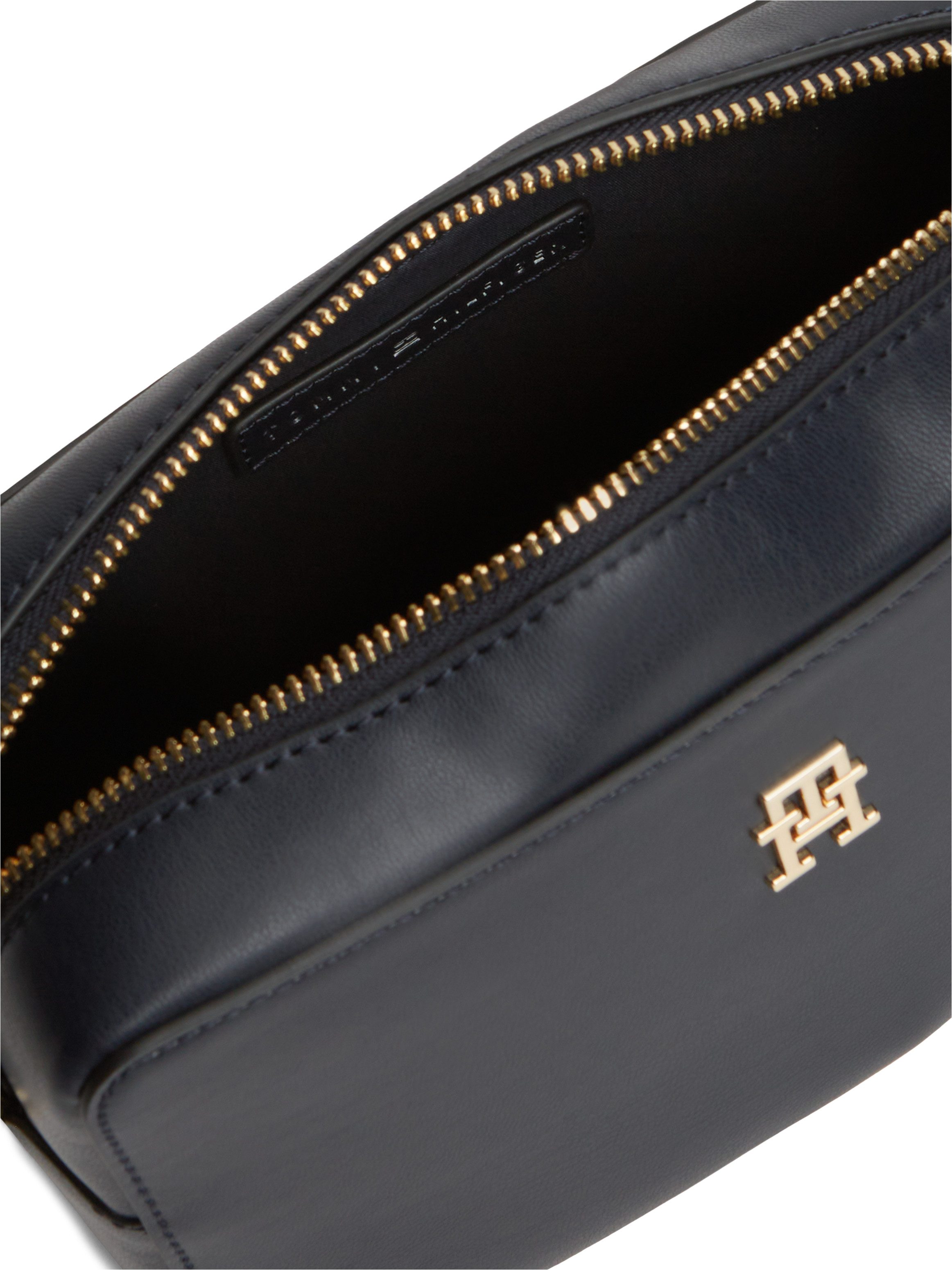 Tommy Hilfiger Mini Bag TH JOY CAMERA BAG CORP, Unisex Schultertasche, Umhängetasche mit gestreiftem Schulterriemen
