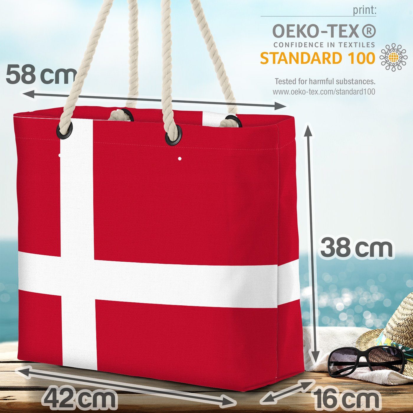 VOID Strandtasche (1-tlg), Dänemark WM EM Fan Länderflagge Flagge