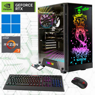 Hyrican Rockstar 7318 Gaming-PC (AMD Ryzen 7 5700X, RTX 4060, 32 GB RAM, 2000 GB SSD, Luftkühlung, PCIe SSD Gen4, Windows 11)