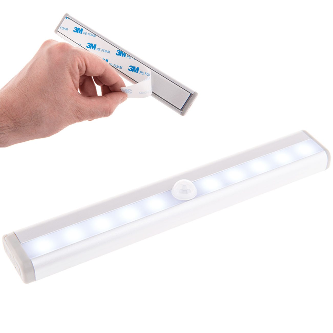Out of the Blue LED Lichtleiste LED Lichtleiste Bewegungsmelder Nachtlicht Unterbauleuchte kabellos, 3M-Klebeband & 15-Sek.-Timer/Diffuses Licht – Bild 3 von 5