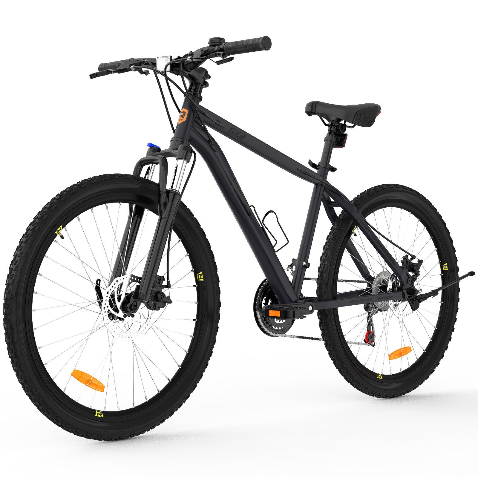 RCB TECH Mountainbike GK2, 26 Zoll Aluminium Fahrrad für Jugendliche & Erwachsene, bis 150KG, 21 Gang, Kettenschaltung, Federgabel & Scheibenbremsen
