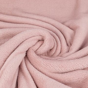 SCHÖNER LEBEN. Stoff Wellness Fleece Stoff Doubleface einfarbig blush rosa 1,45m Breite, pflegeleicht