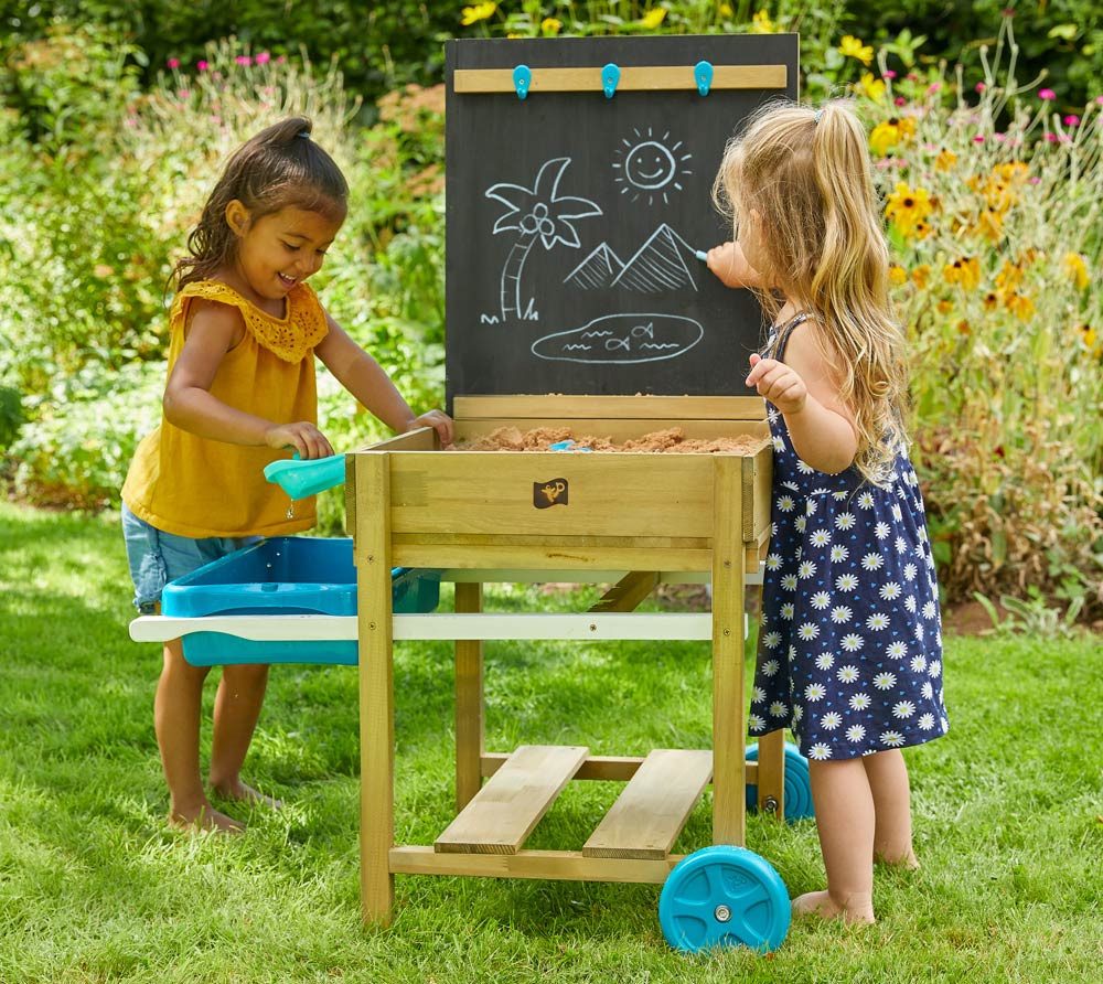 TP Toys Wasserspieltisch Matschtisch Fun, (1-tlg), Geeignet ab 3 J., Aufsteckbare Kreidetafel, LxBxH 81x65x63cm