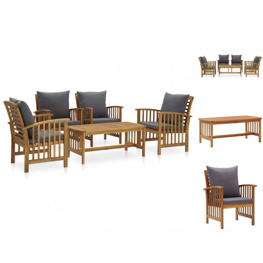 vidaXL GartenEssgruppe »5tlg GartenLoungeSet mit Auflagen