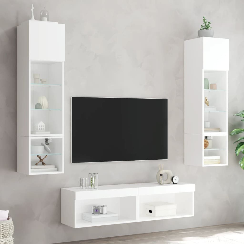 vidaXL TV-Wand 6-tlg. Wohnwand mit LED-Beleuchtung günstig online kaufen
