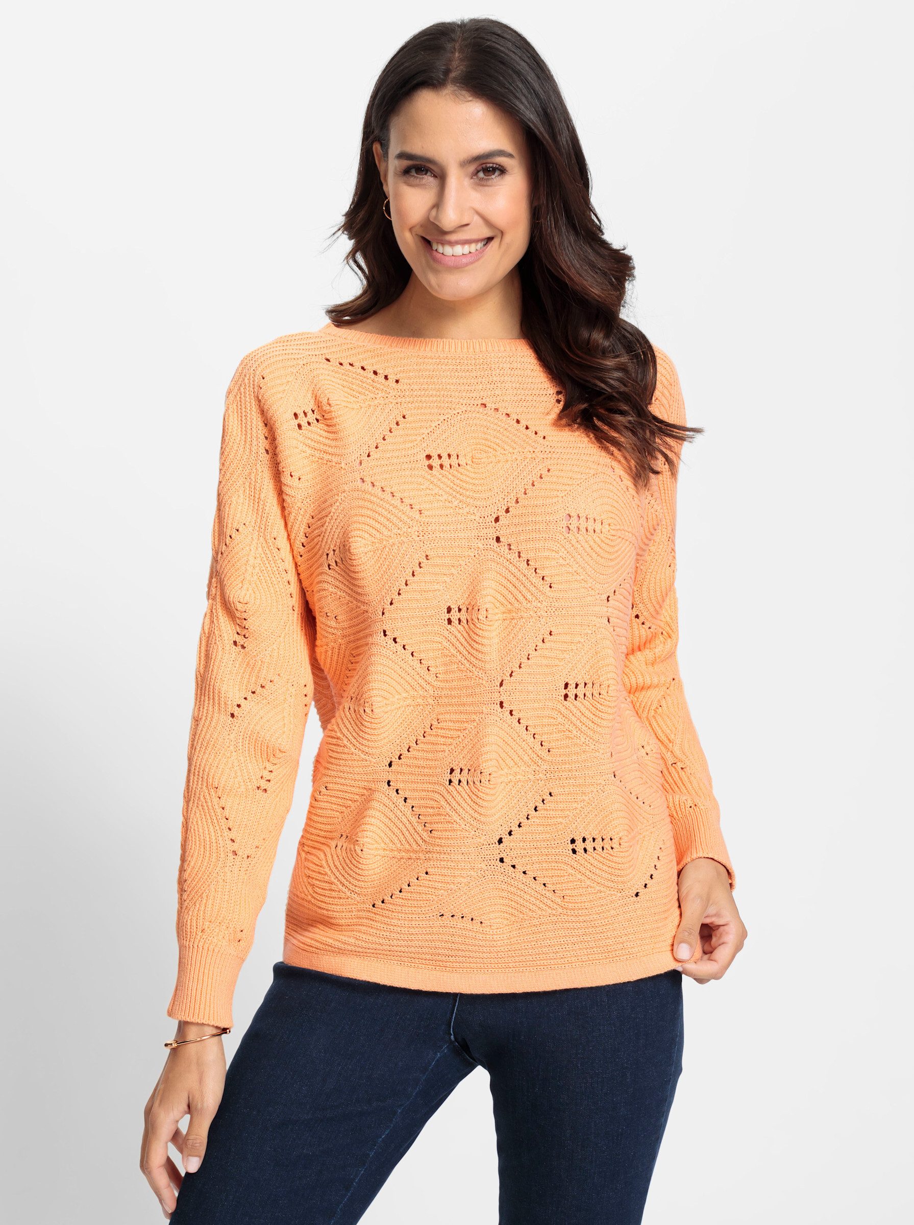 Witt Strickpullover Fledermauspullover, Mit Ajour-Muster
