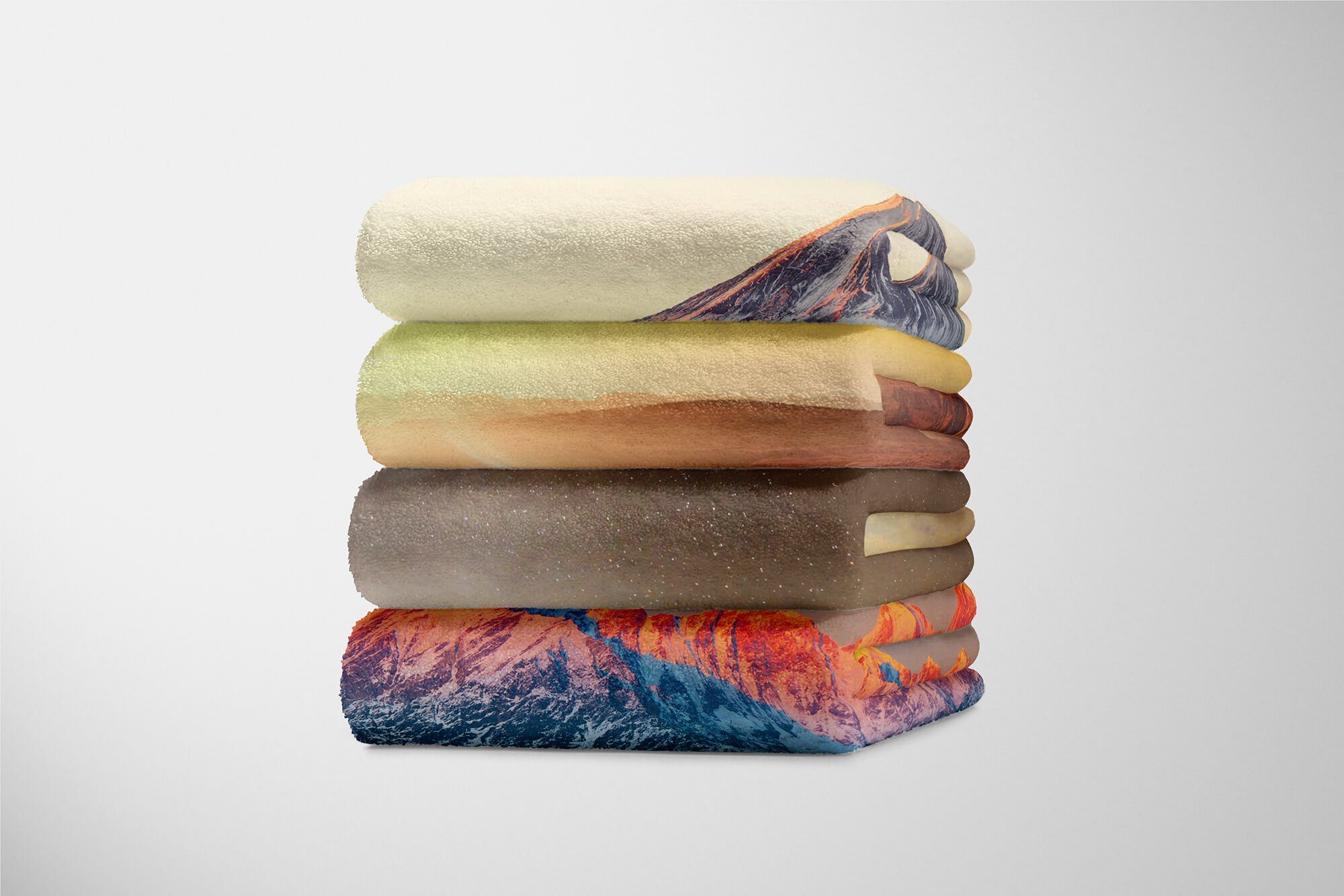 Handtuch Saunatuch Handtücher Sterne, Sinus Handtuch Kuscheldecke Nachthimmel Berge (1-St), Art Fotomotiv Strandhandtuch Baumwolle-Polyester-Mix mit