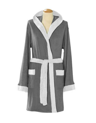 HSC Home-Style-Creation GmbH Damenbademantel, 80% Baumwolle, 20%Polyester, Kapuze, mit Bindegürtel, und aufgesetzten Taschen