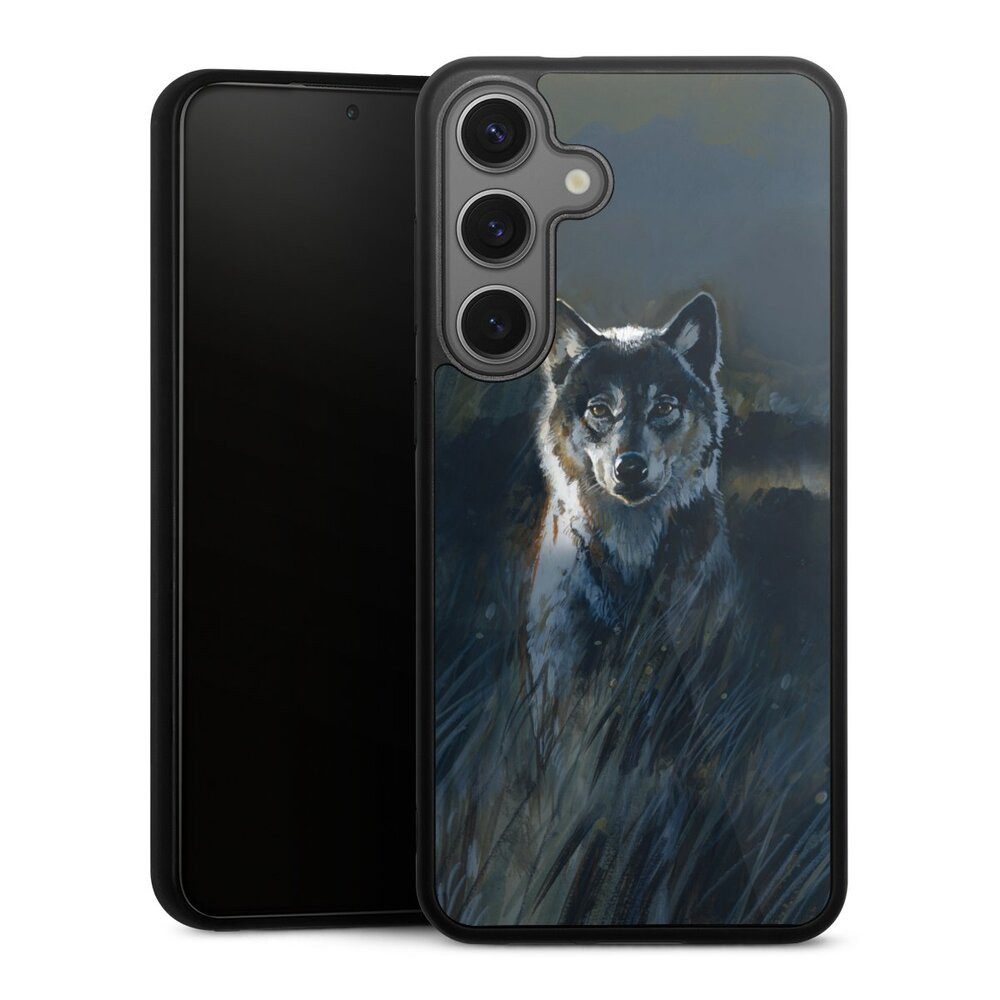 DeinDesign Handyhülle Wolf Natur Malerei Wolf 2, Samsung Galaxy S25+ Gallery Case Glas Hülle