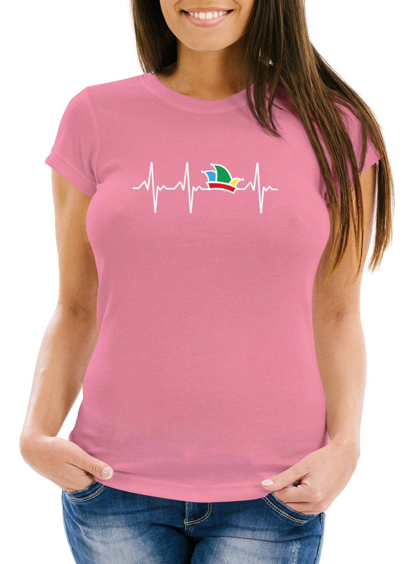 MoonWorks Print-Shirt Damen T-Shirt Fasching Karneval günstig online kaufen