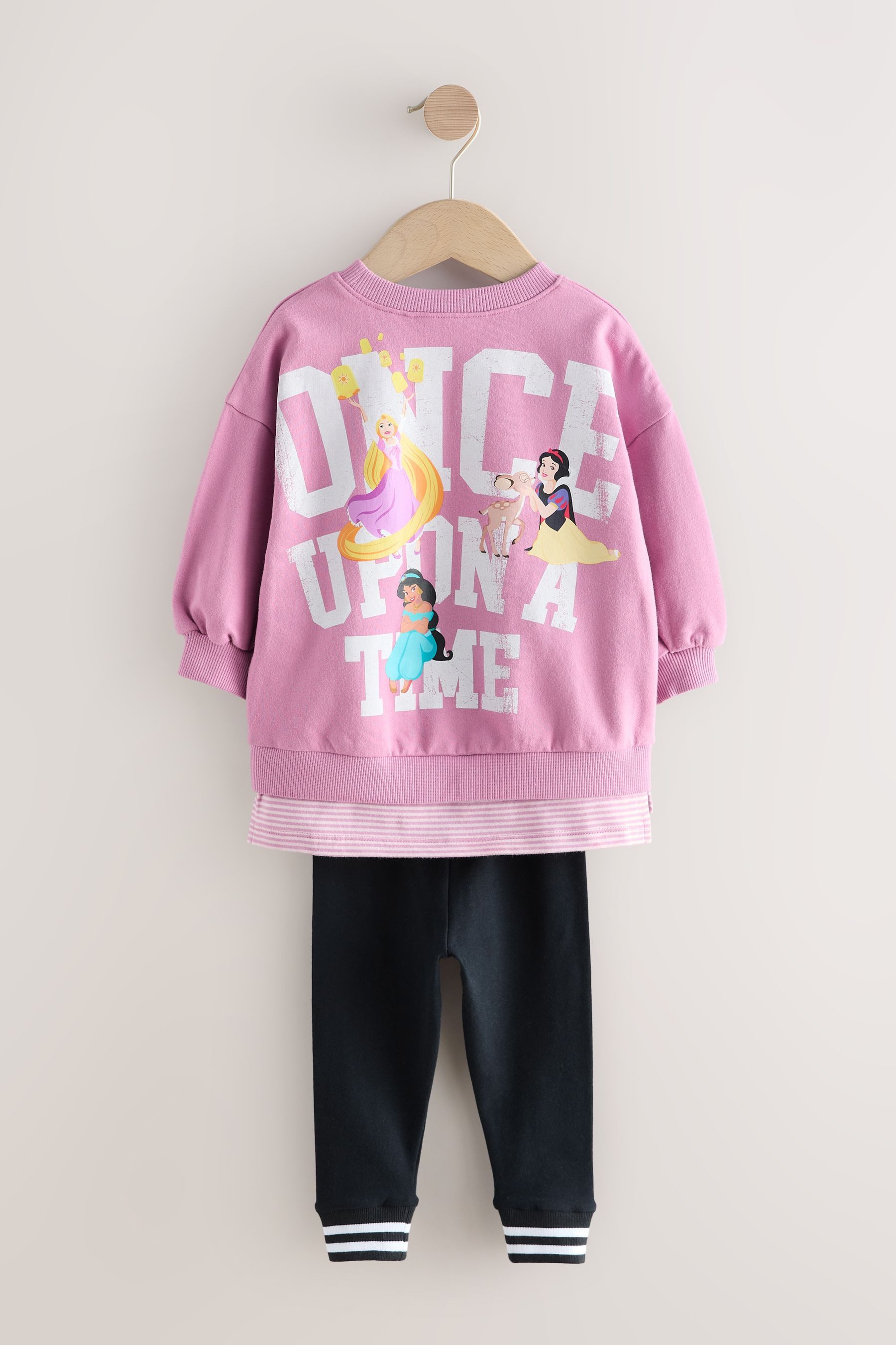 Next Top & Leggings Langarmshirt und Leggings im Set, Disney Princess (2-tlg)