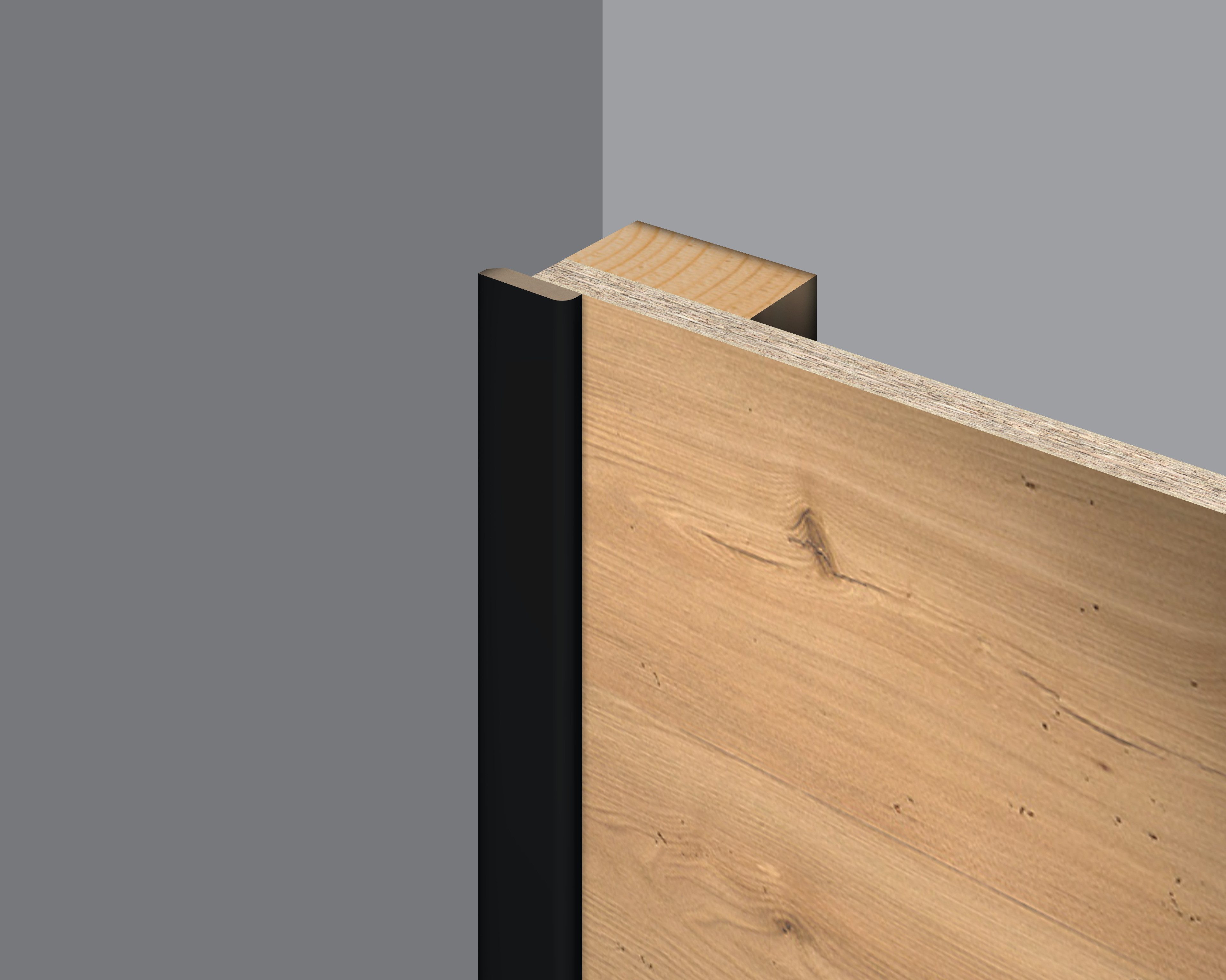 EGGER Abschlussleiste Abdeckleiste Decowall AL537 schwarz, Kleben, Nageln, 1-St., 2400 x 6 x 25mm