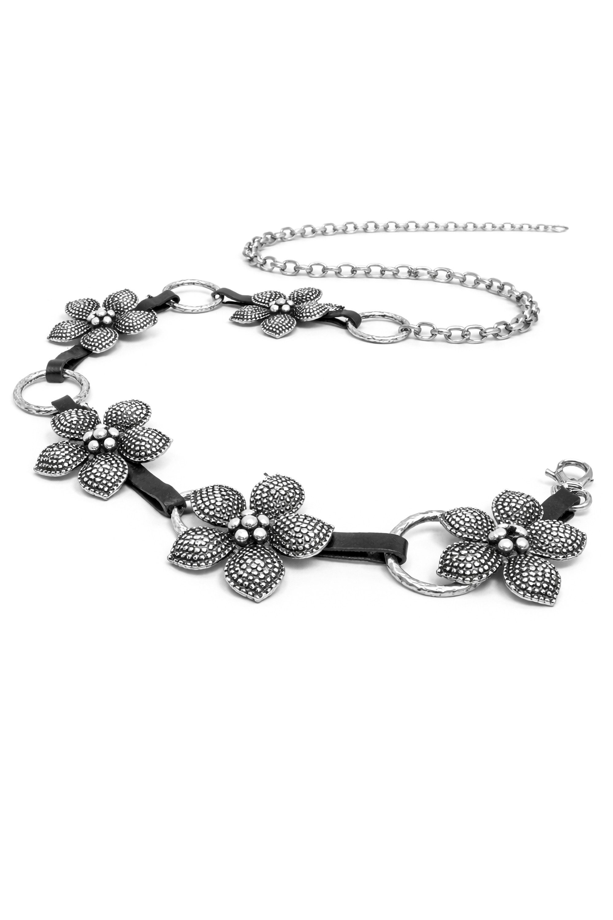 COLLEZIONE ALESSANDRO Kettengürtel Florist mit echtem Leder, Made in Italy