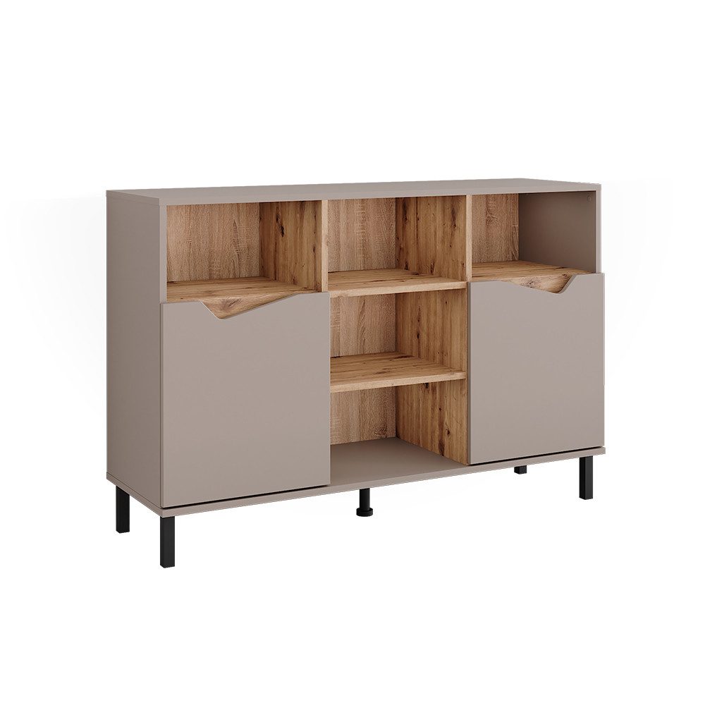 Vicco Kommode Marelle, Greige/Artisan, 120 x 81.3 cm mit 2 Türen (1 St)