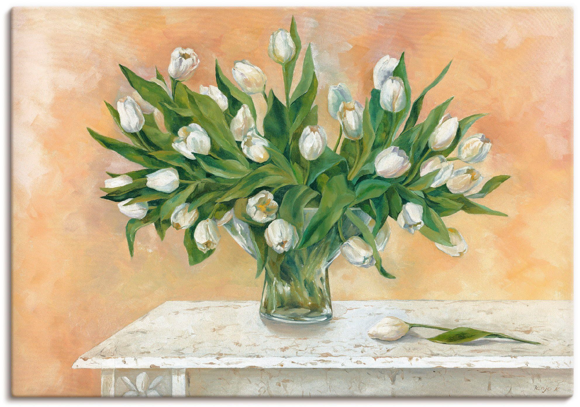 Artland Leinwandbild Weiße Tulpen II, Blumen (1 St), auf Holzrahmen gespannt