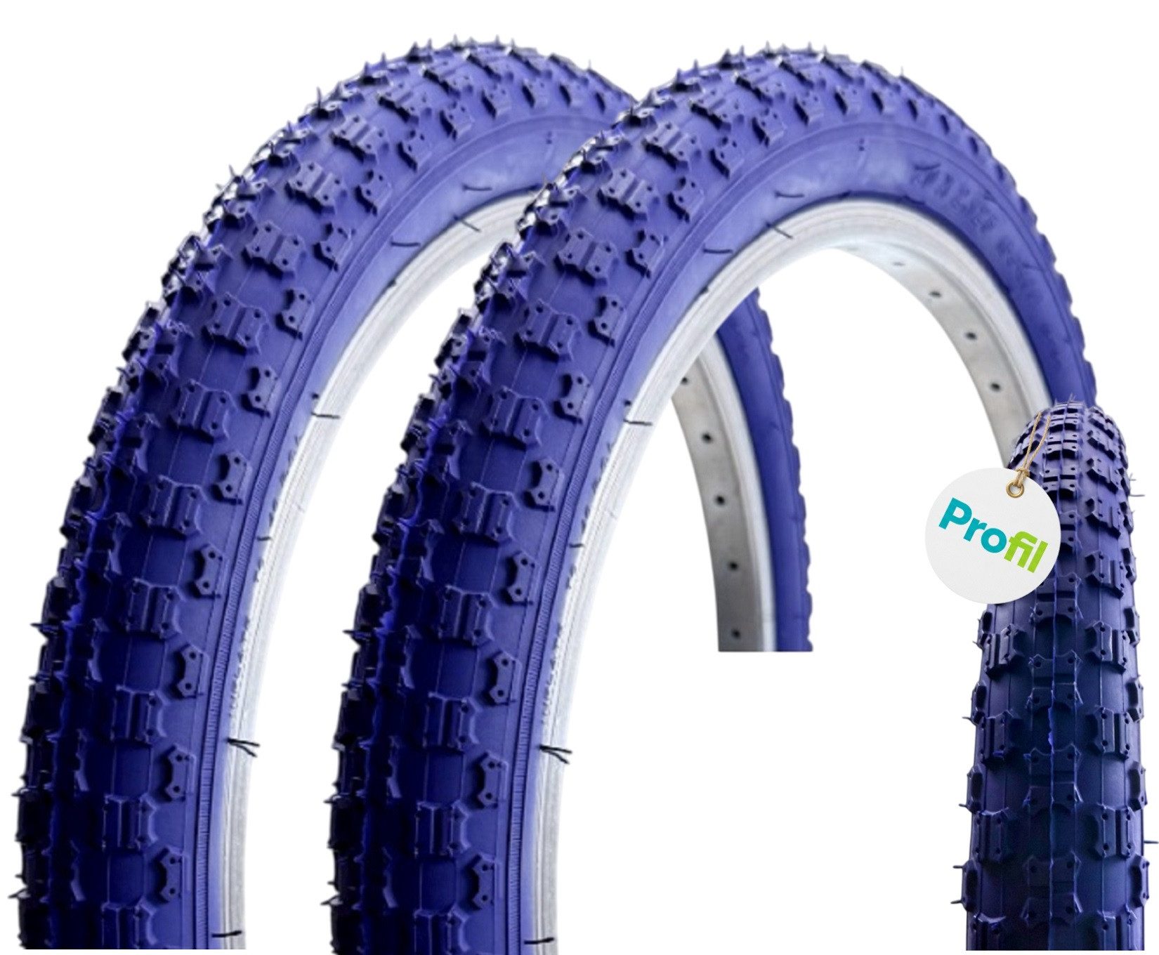 maxxi4you Fahrradreifen 2 x Roverstone 20" Fahrradreifen Dunkelblau 54-406 (20x2,125)+ Zubehör