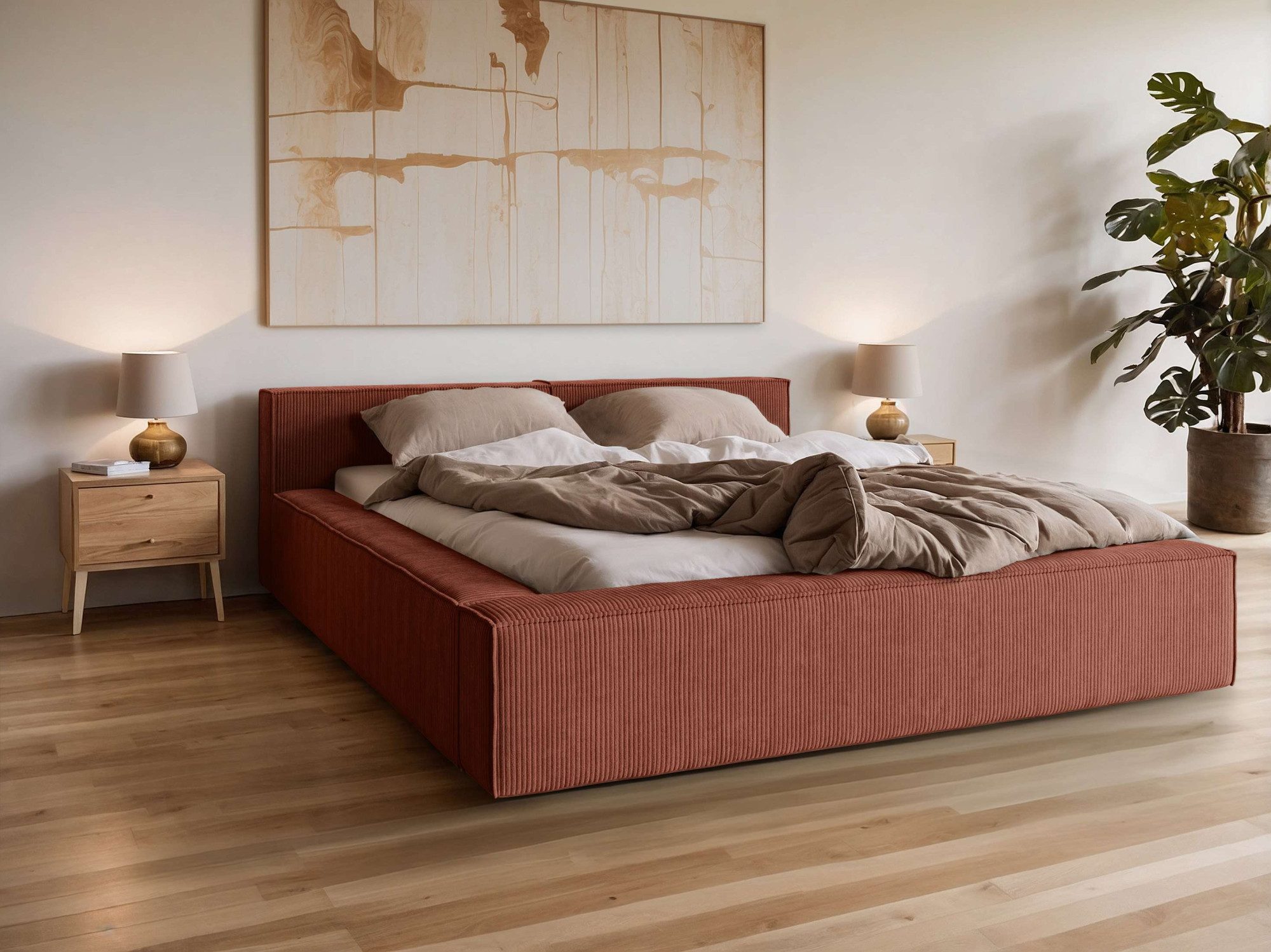 Home affaire Polsterbett LAUREDA Bettgestell mit Lattenrost, in 4 Breiten- 140, 160, 180, 200cm, mit Kopfteil und Bettkasten, ohne Matratze