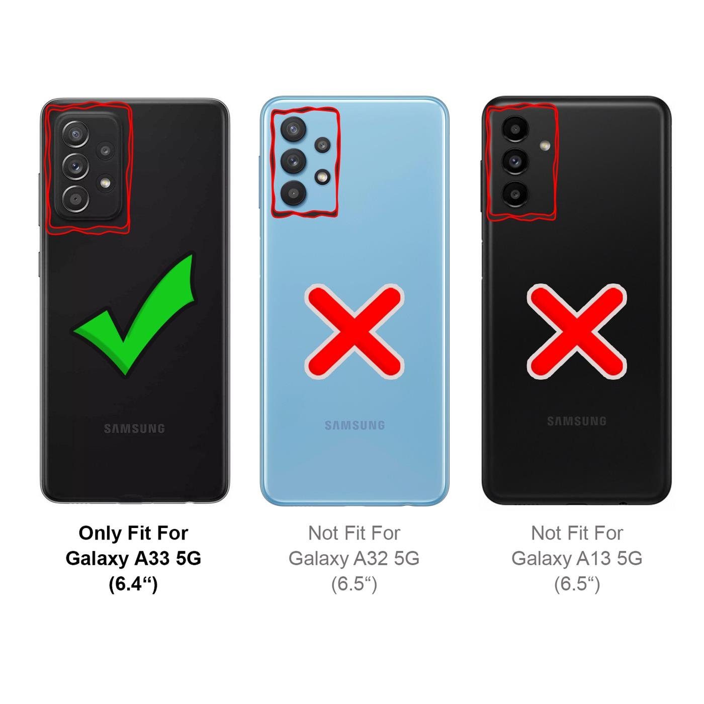 CoolGadget Handyhülle Flip Case Wallet Cover Book Tasche für Samsung Galaxy A33 5G 6,4 Zoll, Handy Tasche mit Kartenfach Book Schutzhülle – Bild 3 von 5