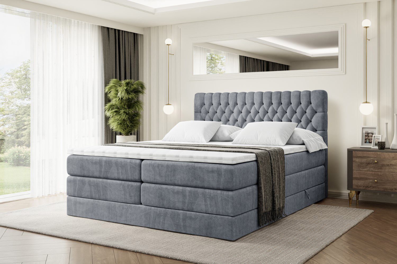 ALTDECOR Boxspringbett SERENE KING (Multipocket-Matratze H4, günstig online kaufen