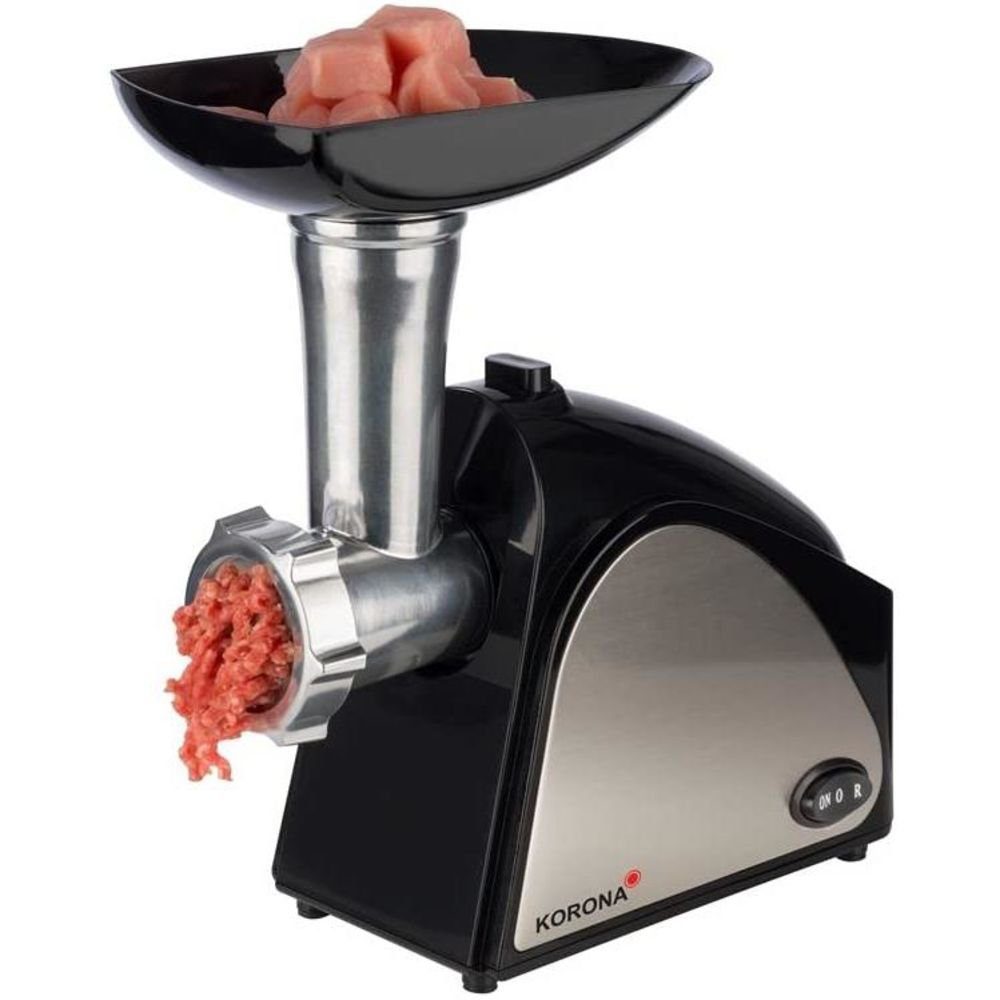 KORONA Fleischwolf elektrischer Fleischwolf 25200, 400 W, Edelstahl, Gebäckaufsatz, Kebbeaufsatz, Wurstfülleraufsatz