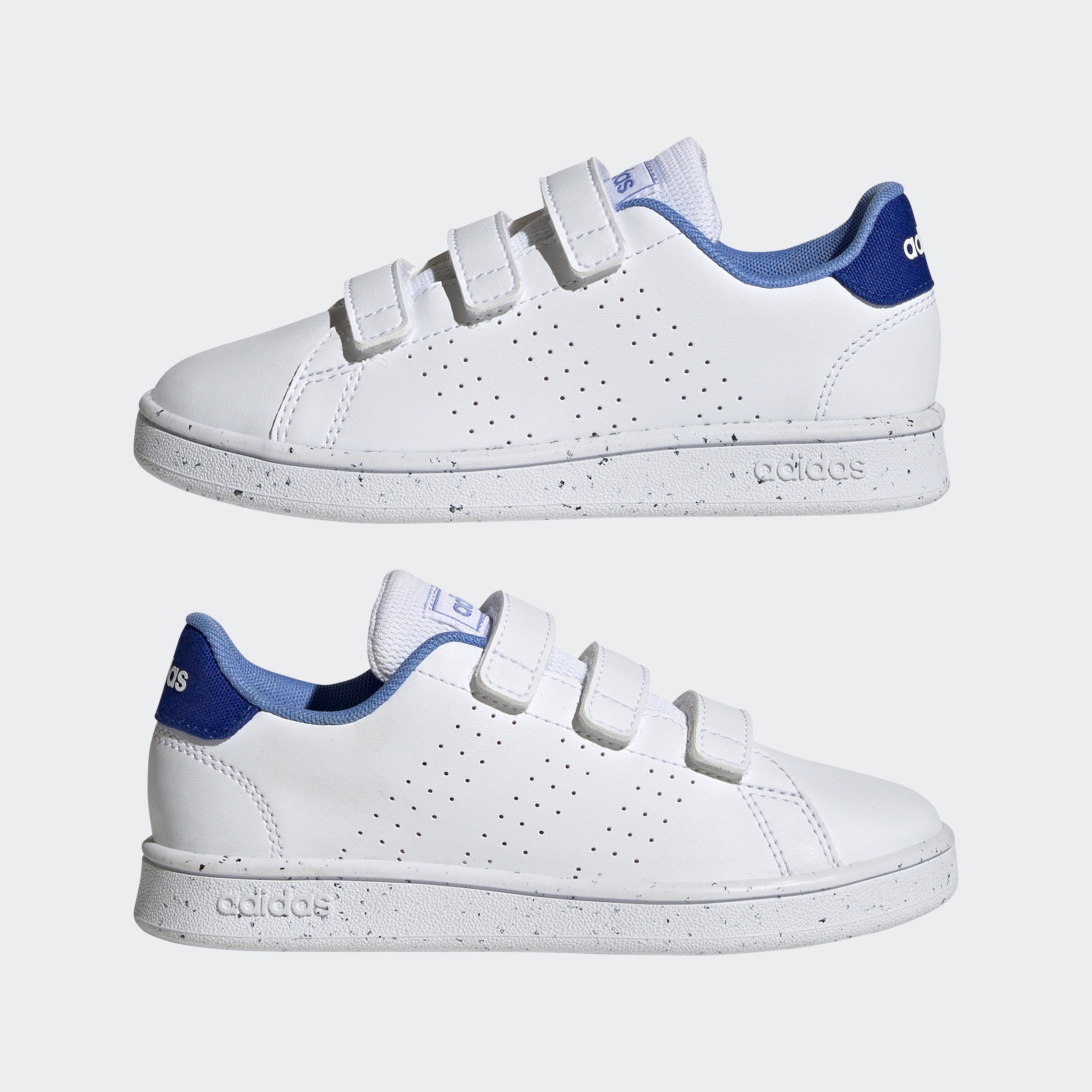auf Cloud White White Spuren Stan Sneaker Blue adidas Sportswear des ADVANTAGE / LIFESTYLE Fusion Smith COURT Cloud Design den / HOOK-AND-LOOP adidas