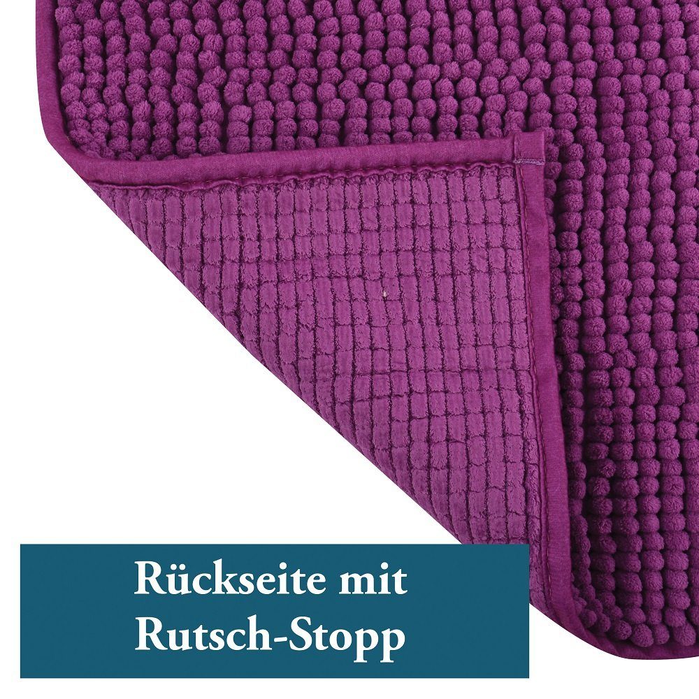 MSV Badematte CHENILLE, Höhe 12 mm, Badteppich, 100% Polyester Microfaser, günstig online kaufen