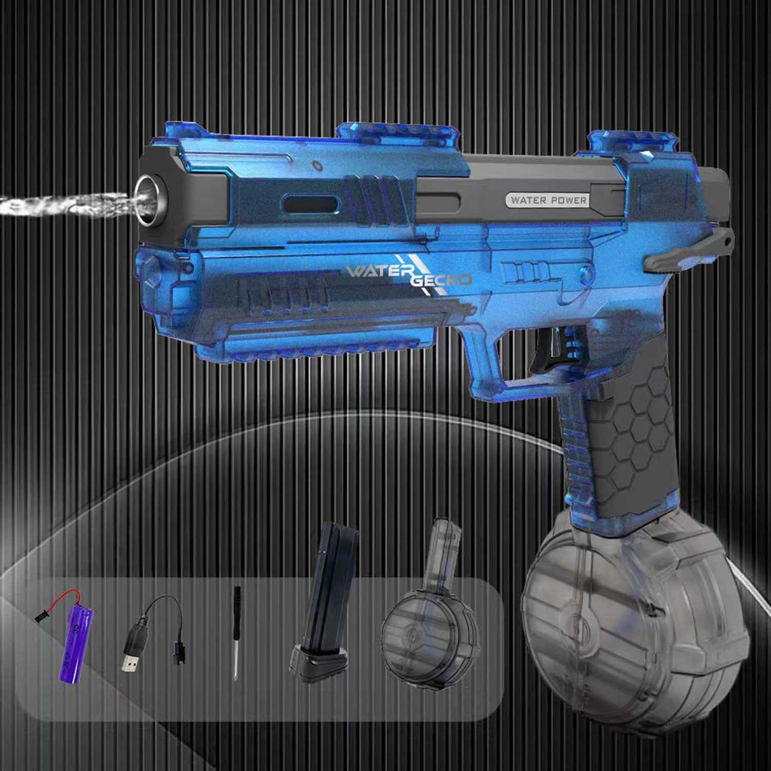 Northpoint Wasserpistole Elektrische Wasserpistole Doppelmagazin Schnellladung Rückstoß-Effekt