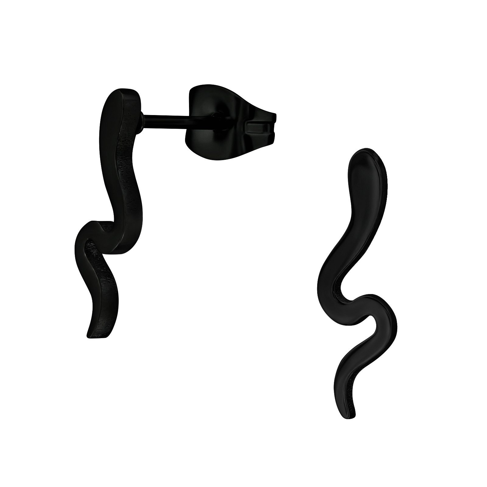 Ohrring-Set Ohrstecker Schwarze Schlange aus Edelstahl Unisex